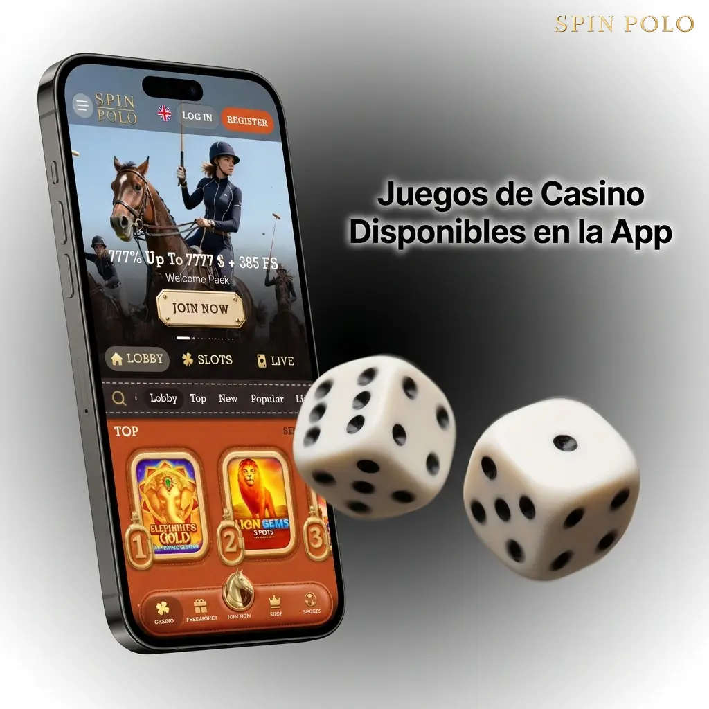 Juegos de casino en la app Spinpolo: slots, ruleta en vivo y blackjack de Pragmatic Play, NetEnt y Evolution